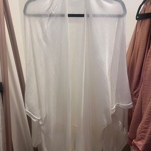 Nine West Sheer White Open-Knit Cover-Up